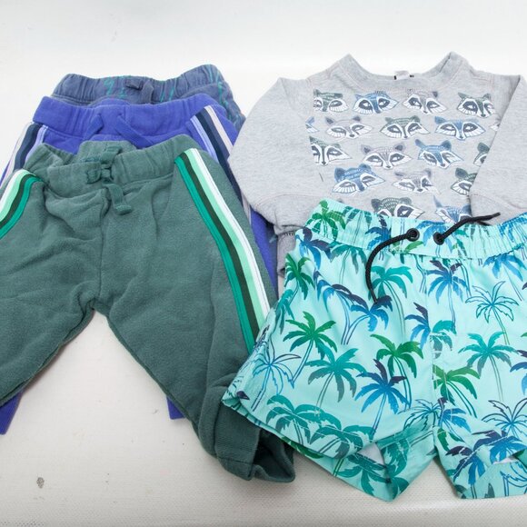 Tea Collection Other - Tea Collection Baby Boy 9–12M Clothing Lot – 5-Pieces Sweatshirt, Trunks,Joggers